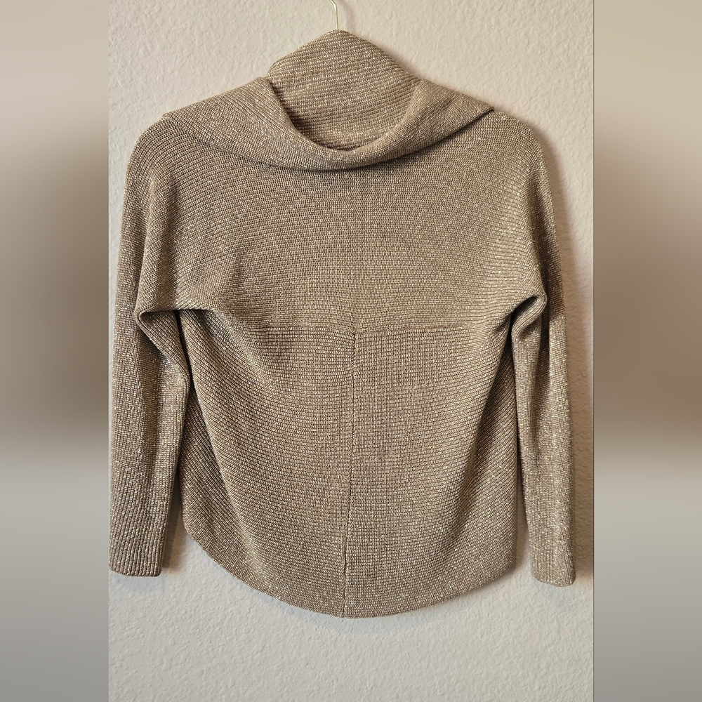 Lauren Ralph Lauren Gold Metallic Silk Shrug Cardigan Size Small #114 - Picture 2 of 7